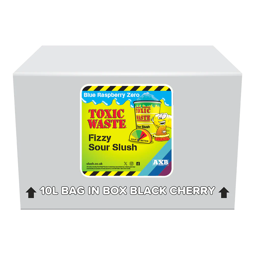 (NLA) Toxic Waste Hazardously Sour Blue Raspberry Fizzy Slush Syrup 10L BIB