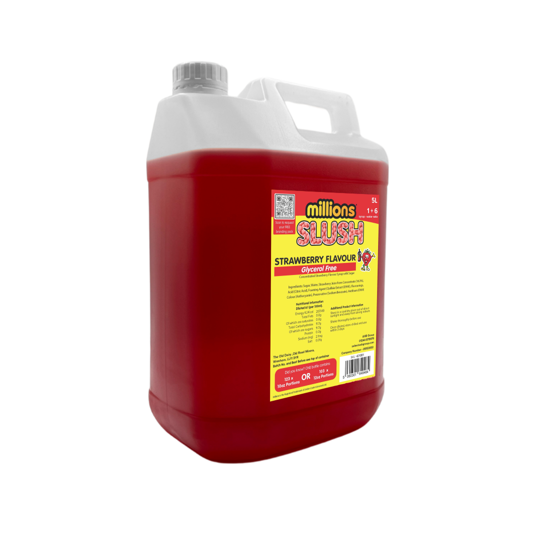 Millions® 5L Glycerol Free Red Strawberry Slush Syrup