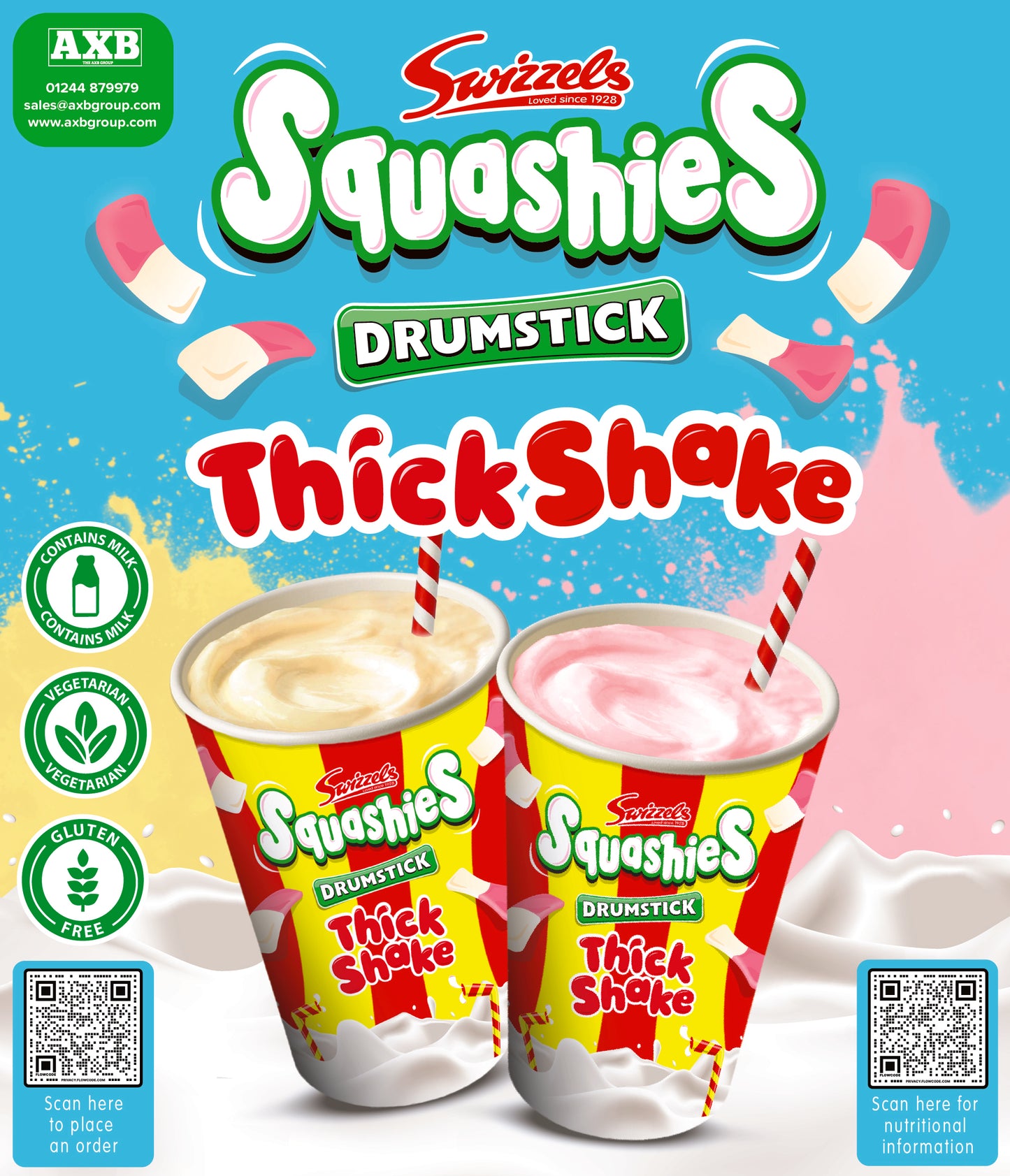 Squashies® Thickshake - Skyline Front Sticker - Blue