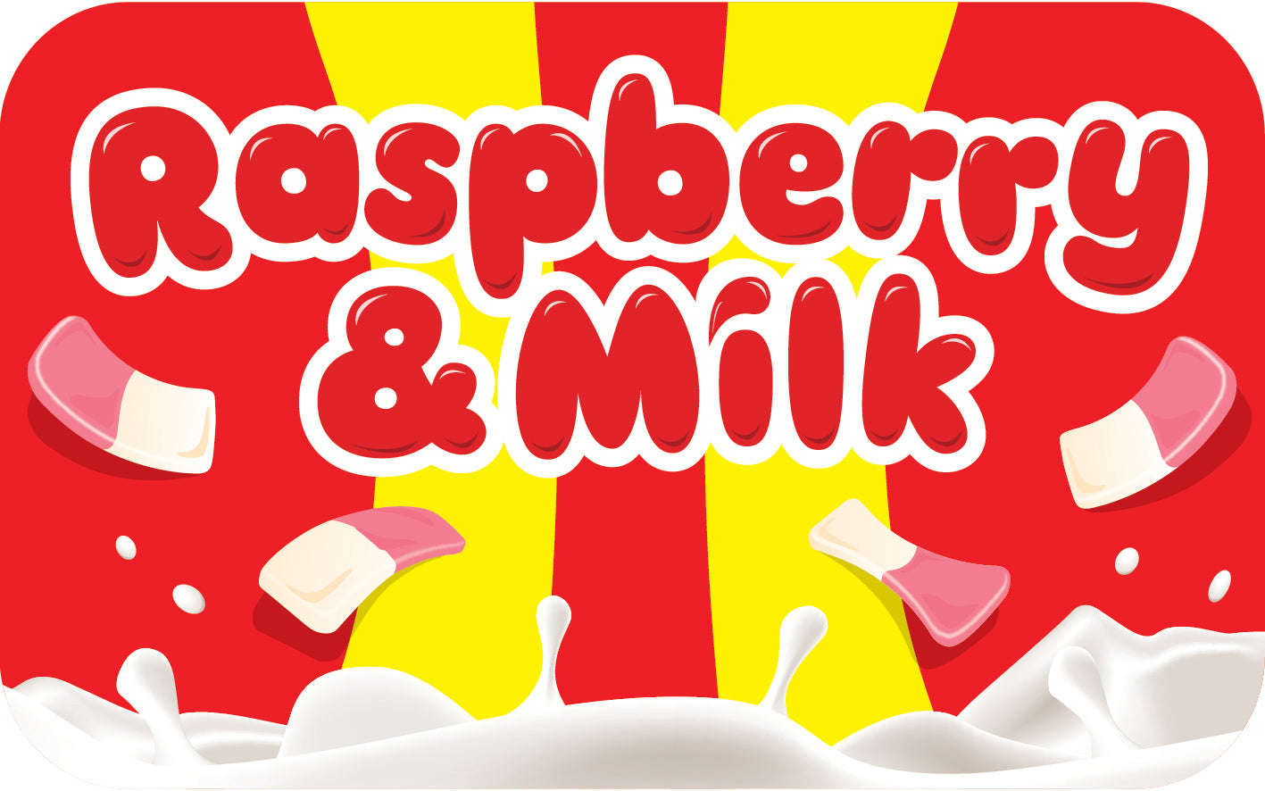 Squashies®Rectangle  Flavour Sticker - Raspberry and Milk