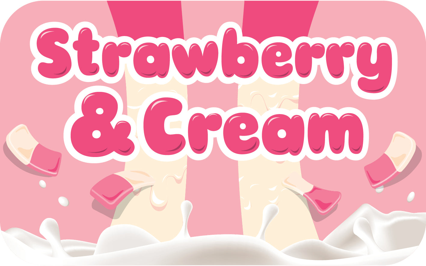 Squashies® Rectangle Flavour Sticker - Strawberry and Cream