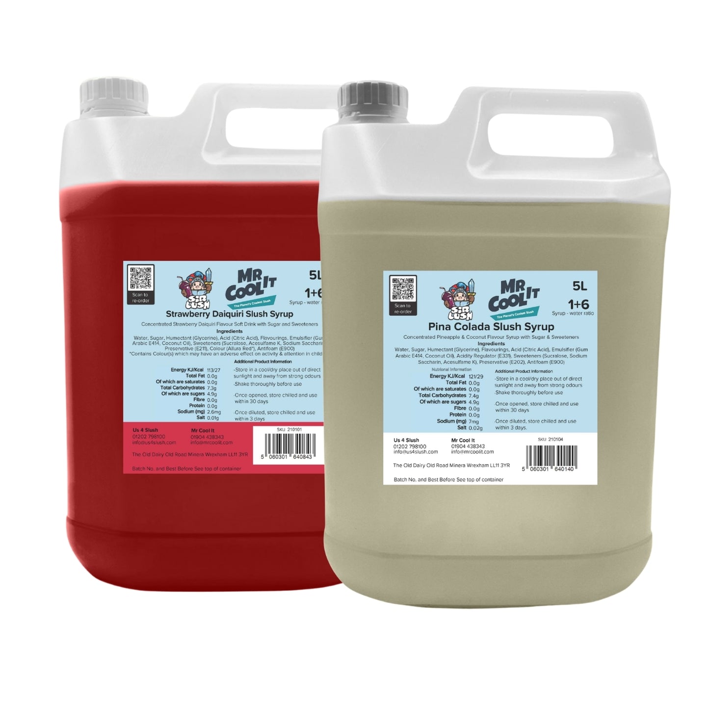 Twin Pack-Strawberry Daiquiri & Pina Colada Cocktial Syrup Bundle