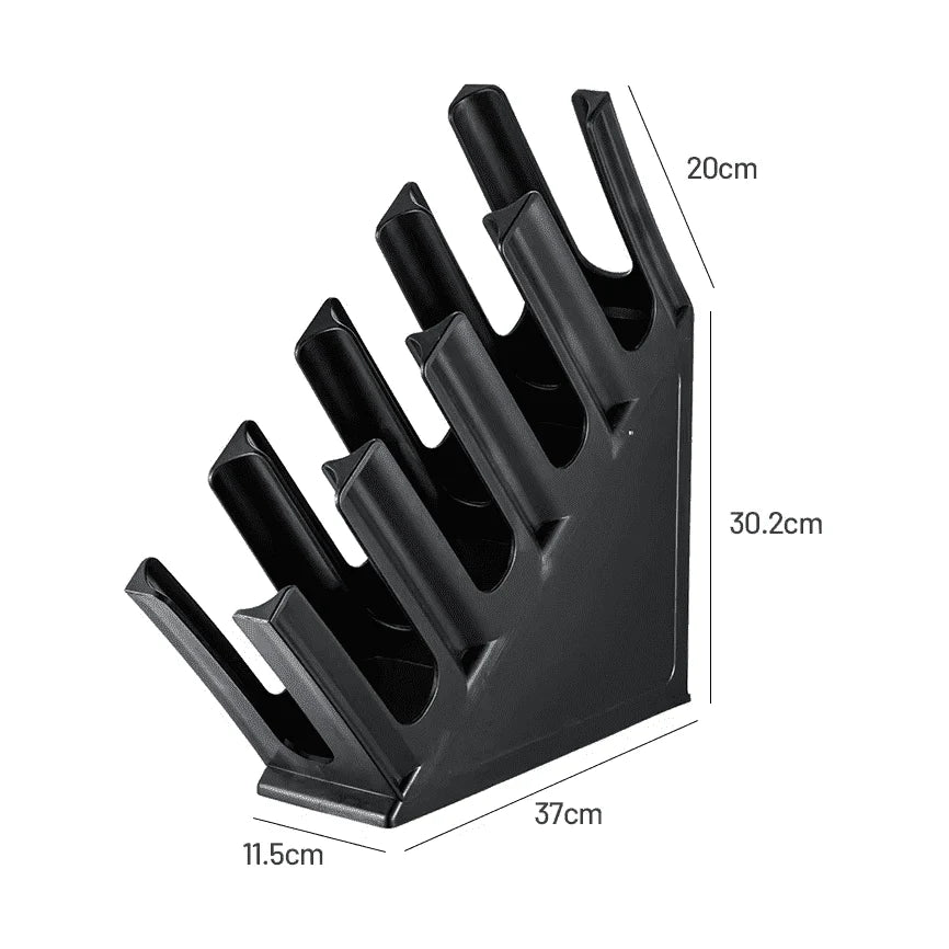 Black  4 Compartment Slanted Cup Holder/Dispenser