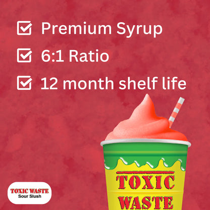 (NLA) Toxic Waste Hazardously Sour Cherry Fizzy Slush Syrup 10L BIB